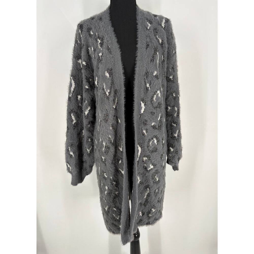 INC Grey Leopard Print Sweater (B24)